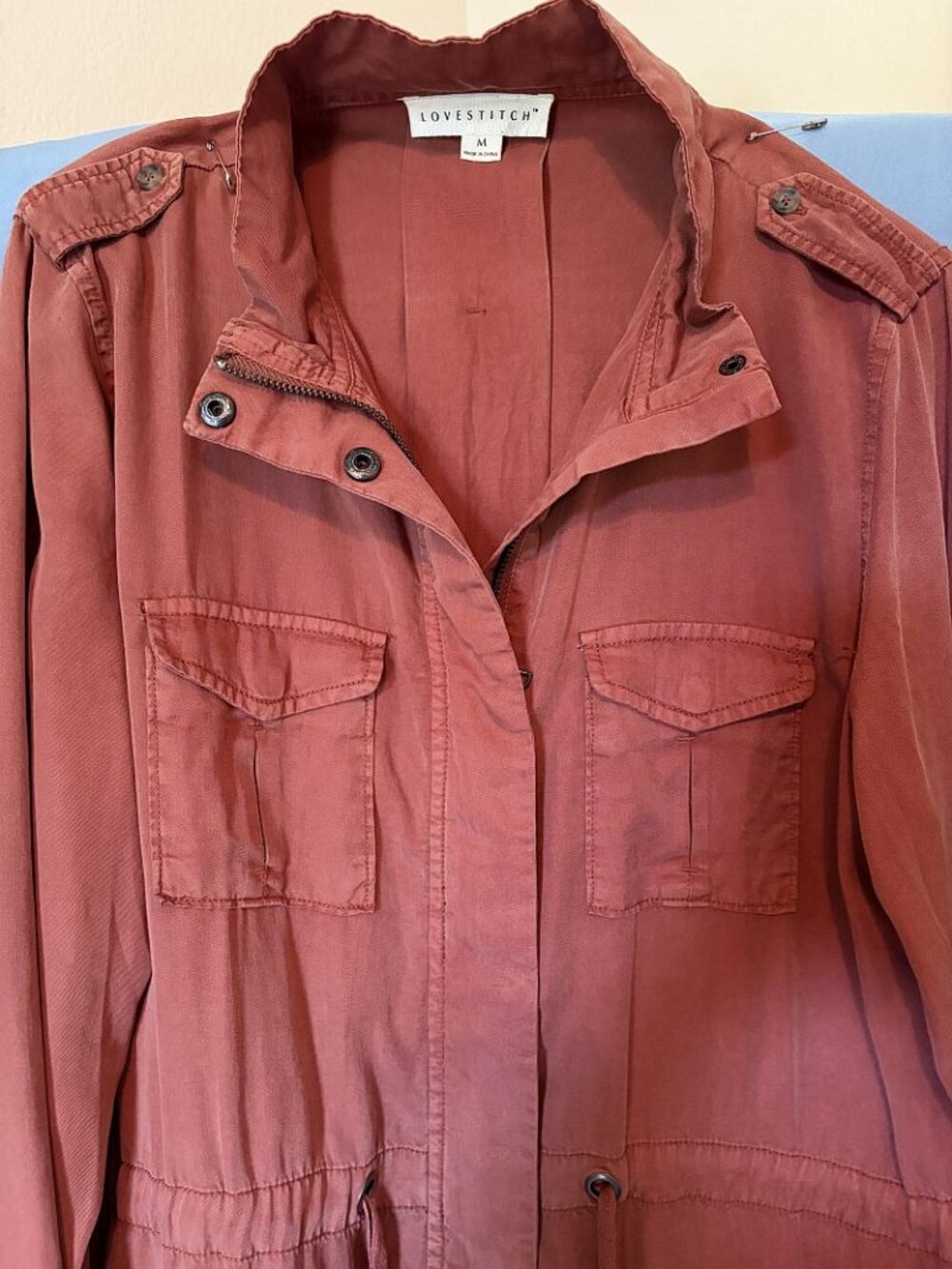 Utility style Jacket - zipper and snap details